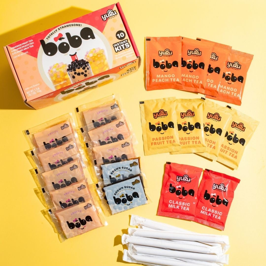 YULU FOODS brown sugar bubble pearls close-up, showcasing chewy texture for authentic feel.