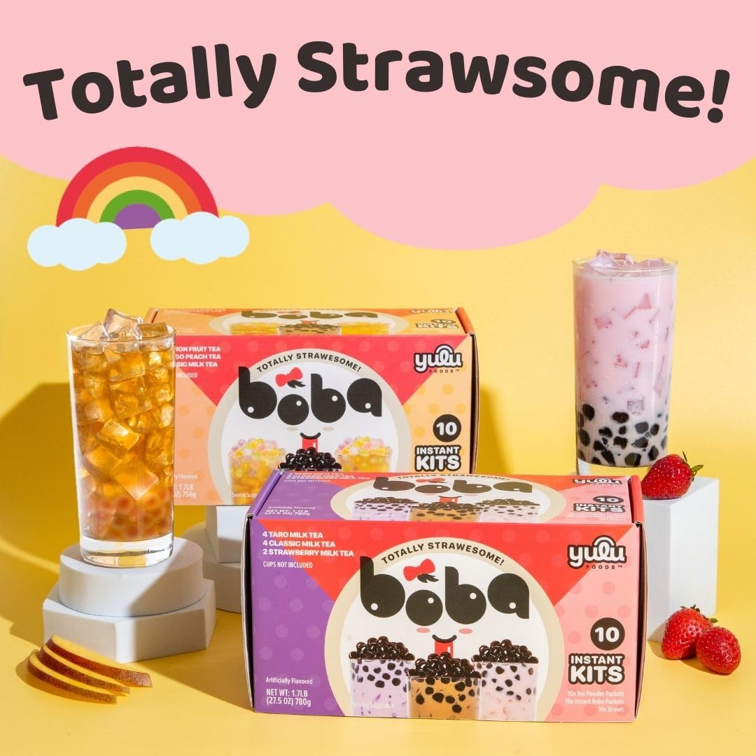 YULU FOODS extra wide paper straws pictured for easy sipping and mess-free enjoyment.