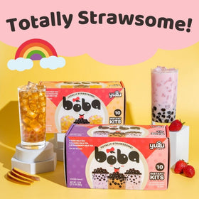YULU FOODS extra wide paper straws pictured for easy sipping and mess-free enjoyment.