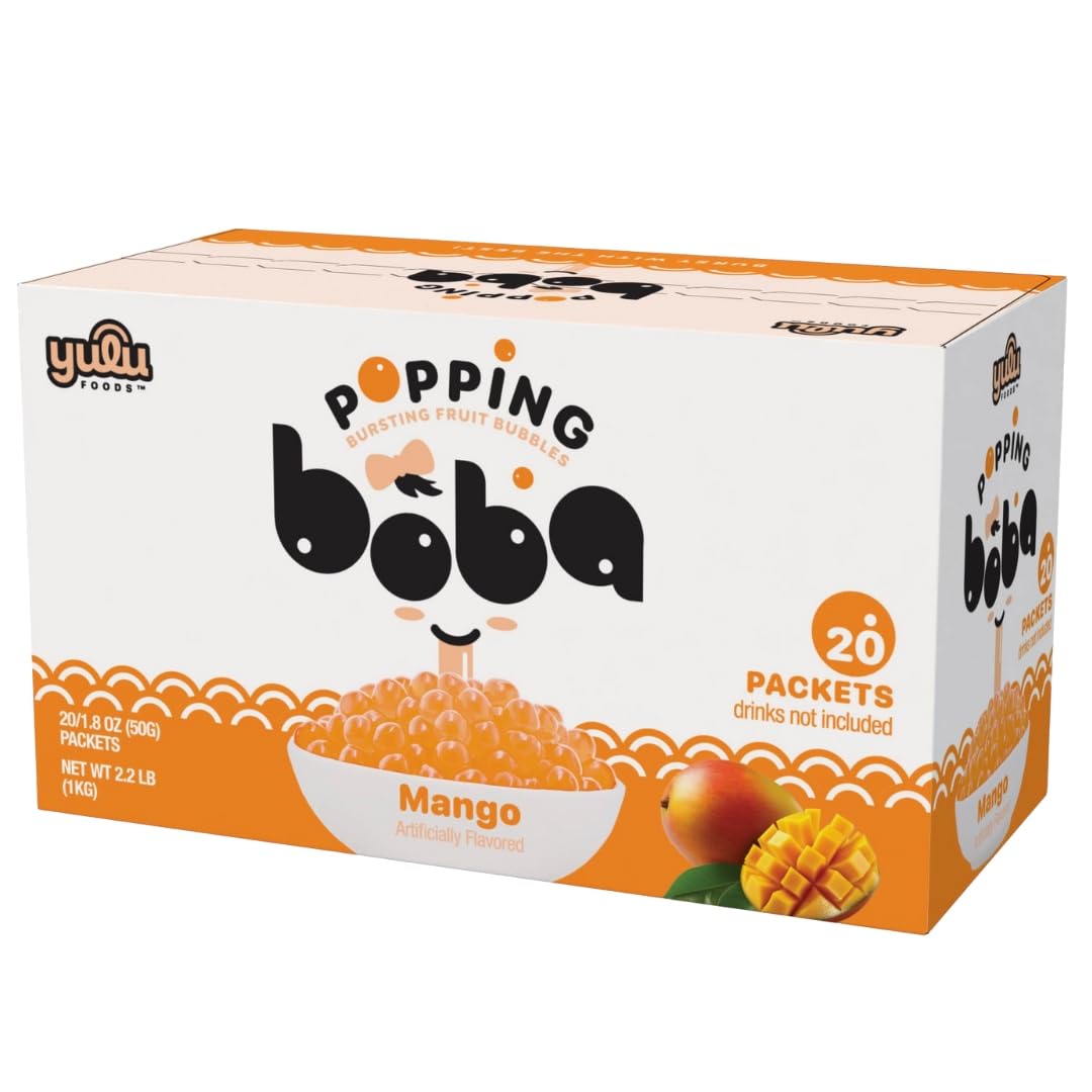 YULU FOODS mango popping boba pearls pack, mess-free ready to eat snack
