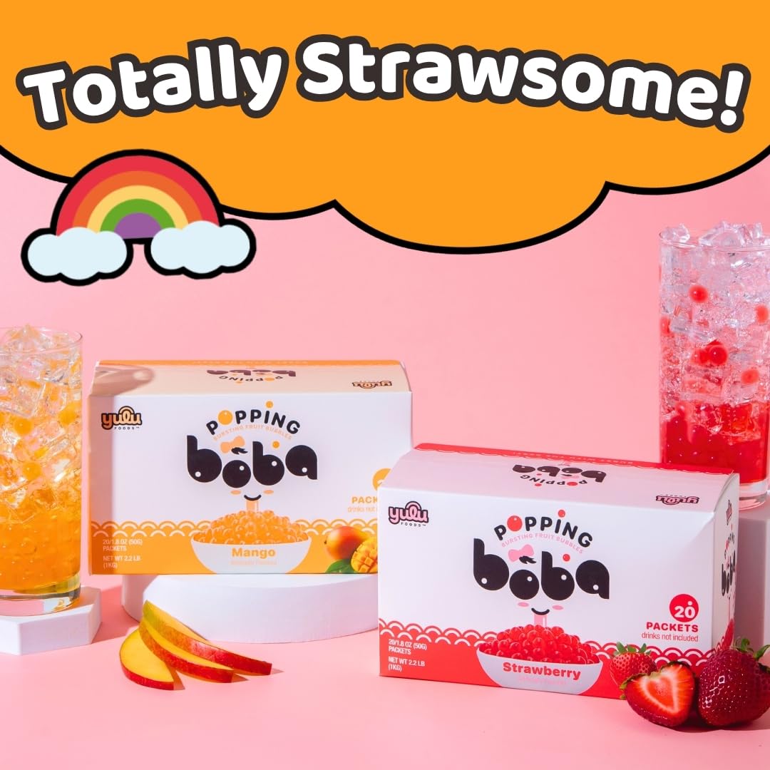 YULU FOODS mango popping boba shelf life unopened up to 16 months