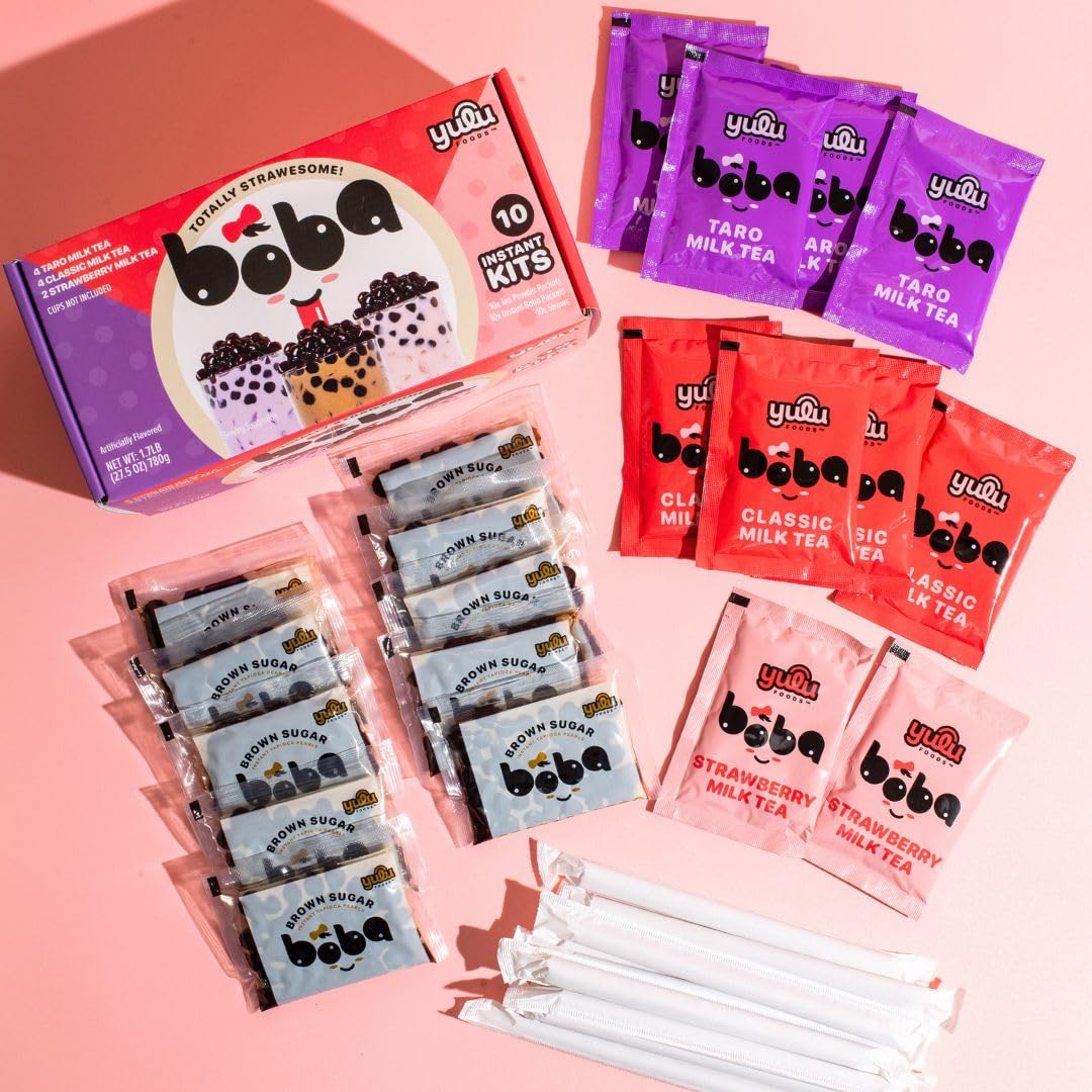 Milk tea packets offering classic and flavored options