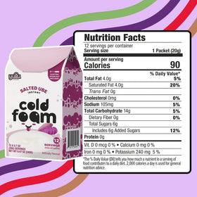 Close‑up of silky, creamy texture from YULU FOODS Salted Ube Cold Foam