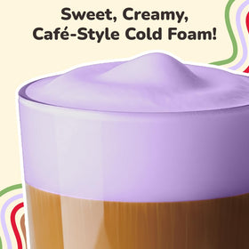 Salted Ube Cold Foam on iced coffee from YULU FOODS delivers café‑style texture
