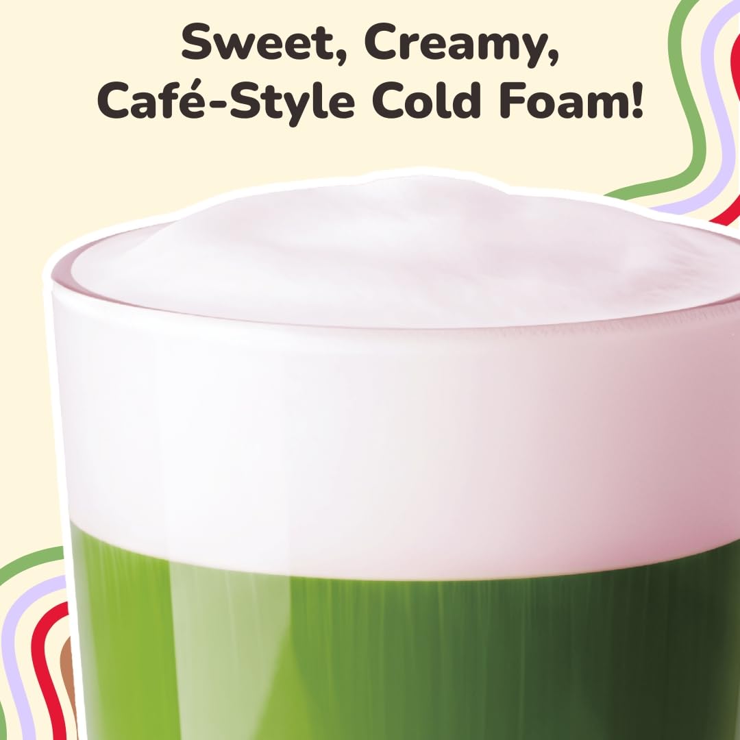 YULU FOODS Strawberry Instant Cold Foam Stick on a boba drink.