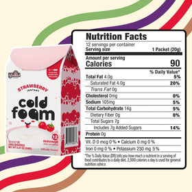 YULU FOODS Strawberry Instant Cold Foam Stick topping tea with silky foam.