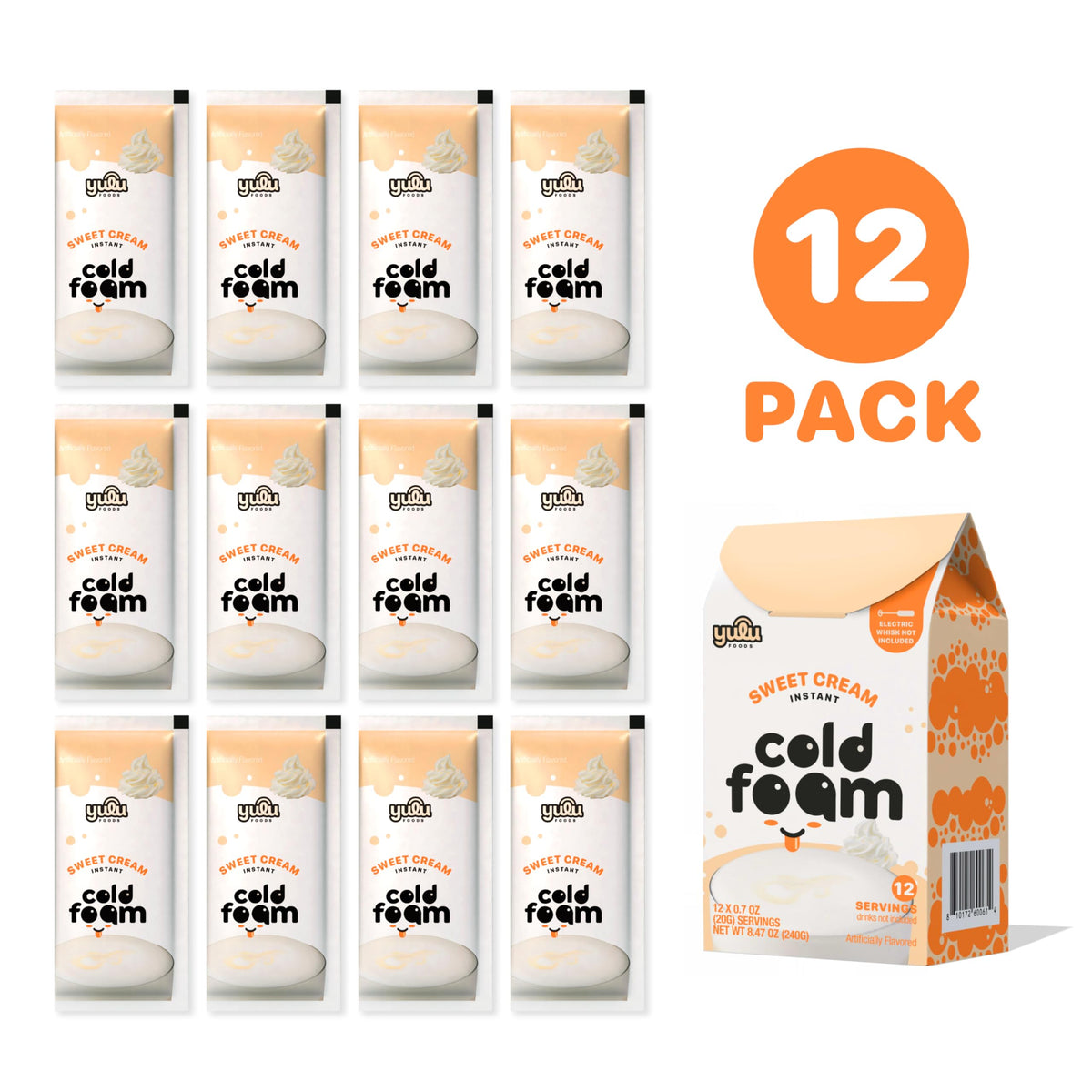 YULU FOODS Sweet Cream Instant Cold Foam Stick whisk action creates café-style foam
