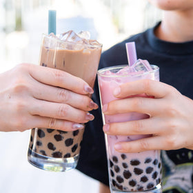 YULU FOODS taro milk tea serve cup for easy hot or cold serving