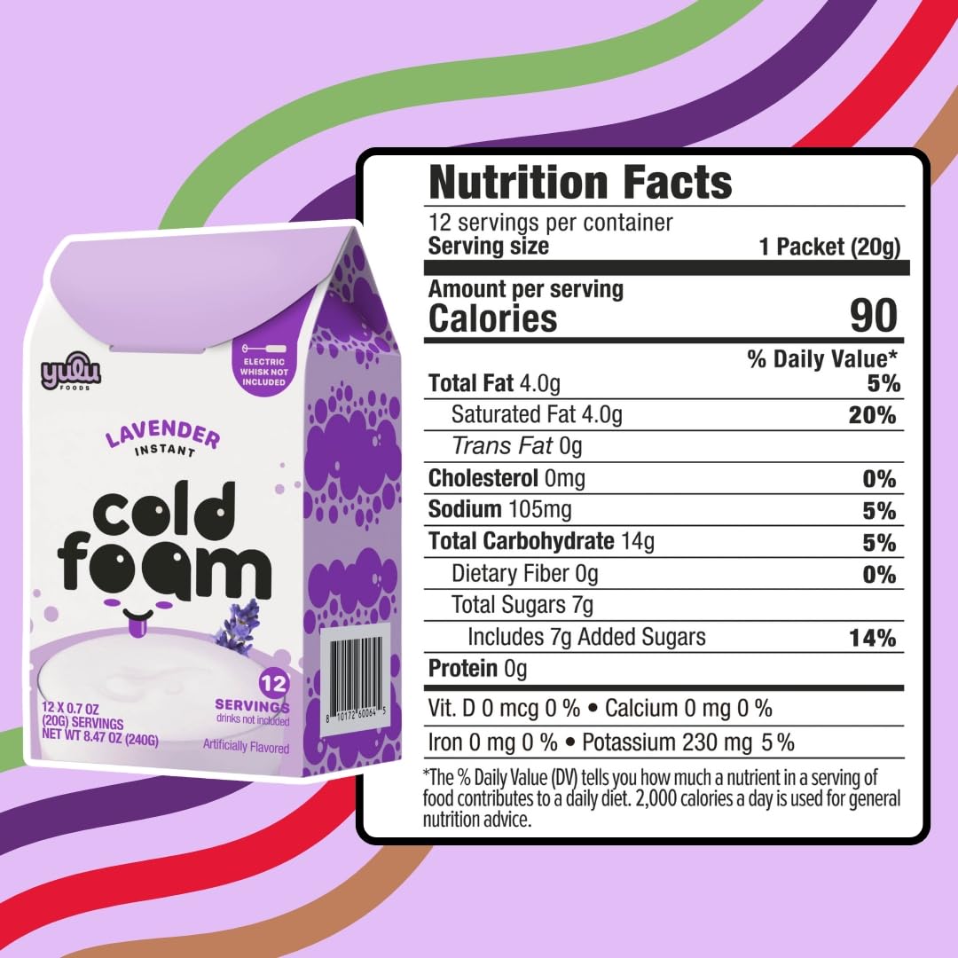 Cafe-quality lavender foam instantly added to a drink