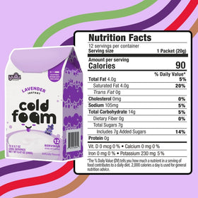 Cafe-quality lavender foam instantly added to a drink