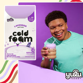 Non-dairy shelf-stable instant foam from YULU FOODS for home or travel
