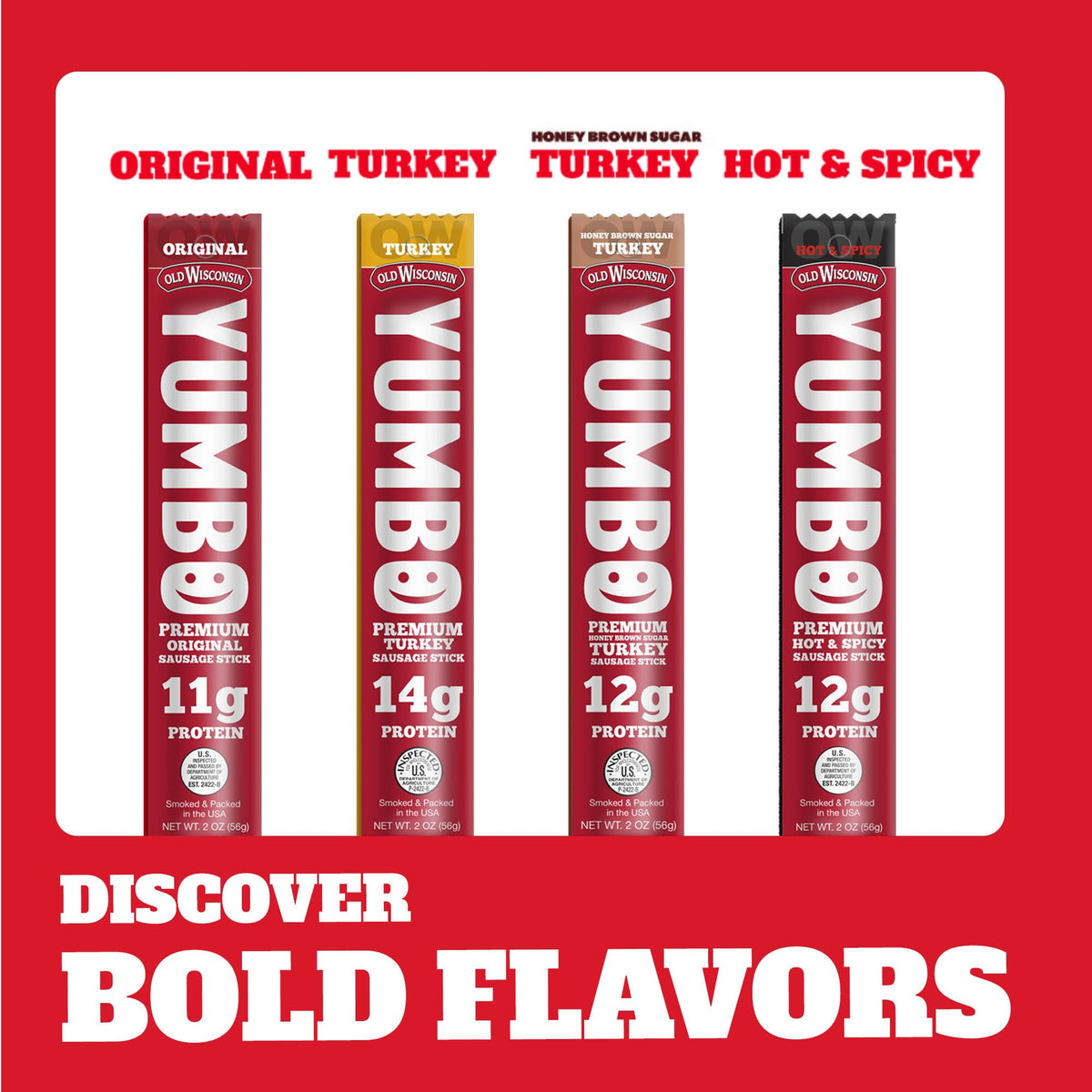 YUMBO 2oz portion stick, convenient ready-to-eat snack