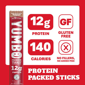YUMBO Honey Brown Sugar Turkey Sticks close-up shows glossy glaze and tender texture