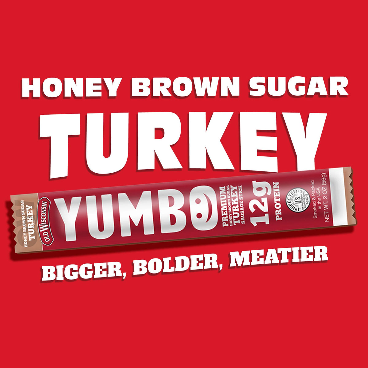 YUMBO Honey Brown Sugar Turkey Sticks on display highlighting flavor variety