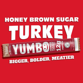 YUMBO Honey Brown Sugar Turkey Sticks on display highlighting flavor variety