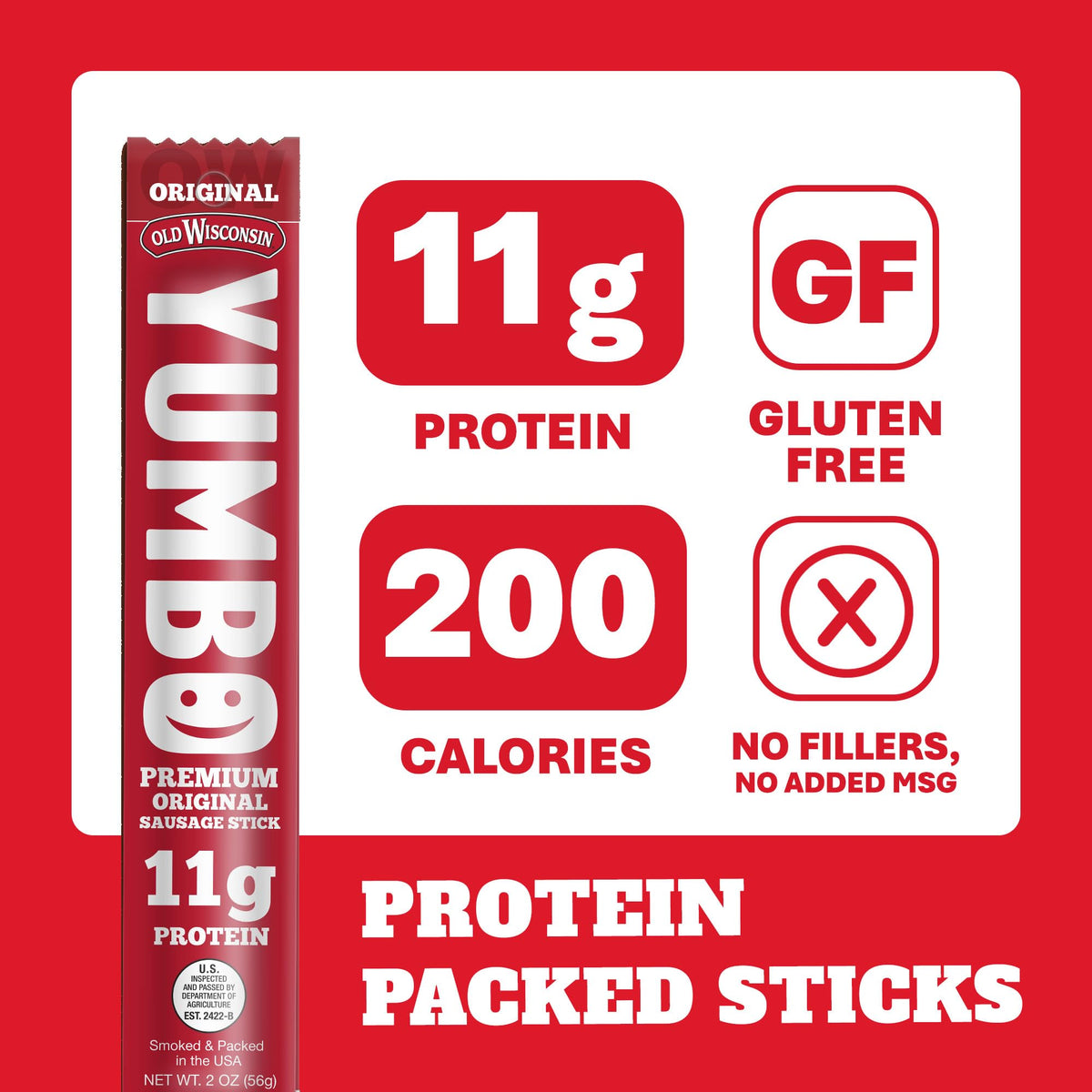 YUMBO Hot Spicy Sausage Stick, bold flavor for on-the-go snacking