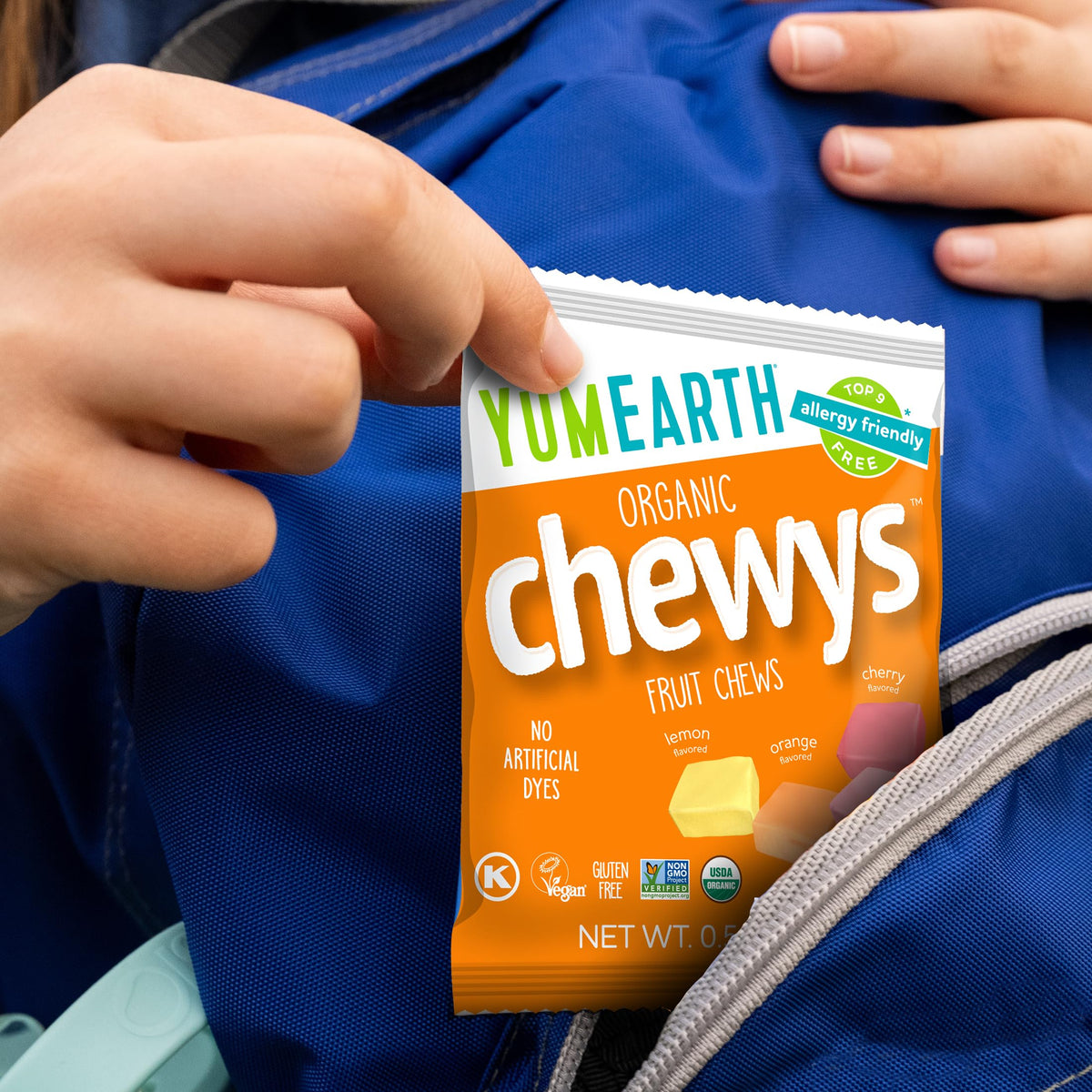No high fructose corn syrup and no artificial dyes in YumEarth Chewys