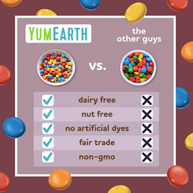 Child enjoying YumEarth Choco Yums during lunchbox snack time.