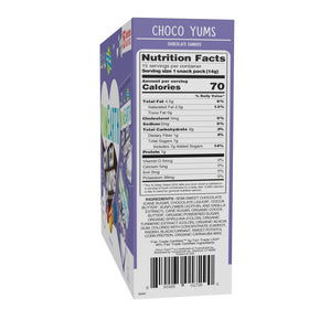 On-the-go YumEarth Choco Yums pack in a lunchbox setting.