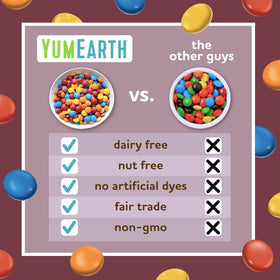 Organic certification badge on YumEarth packaging signals natural chocolate sweetness.