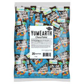YumEarth Choco Yums packaging close-up for allergy-friendly snacking.