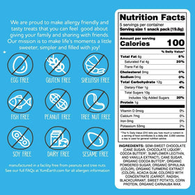 Snack packs closeup showing chocolatey surface for kid-friendly school snacks.