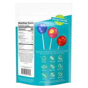 YumEarth Duo Pops nutrition label close-up: organic, vegan, and gluten-free.