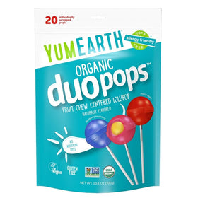 YumEarth Duo Pops shell close-up, natural flavors and no artificial dyes.