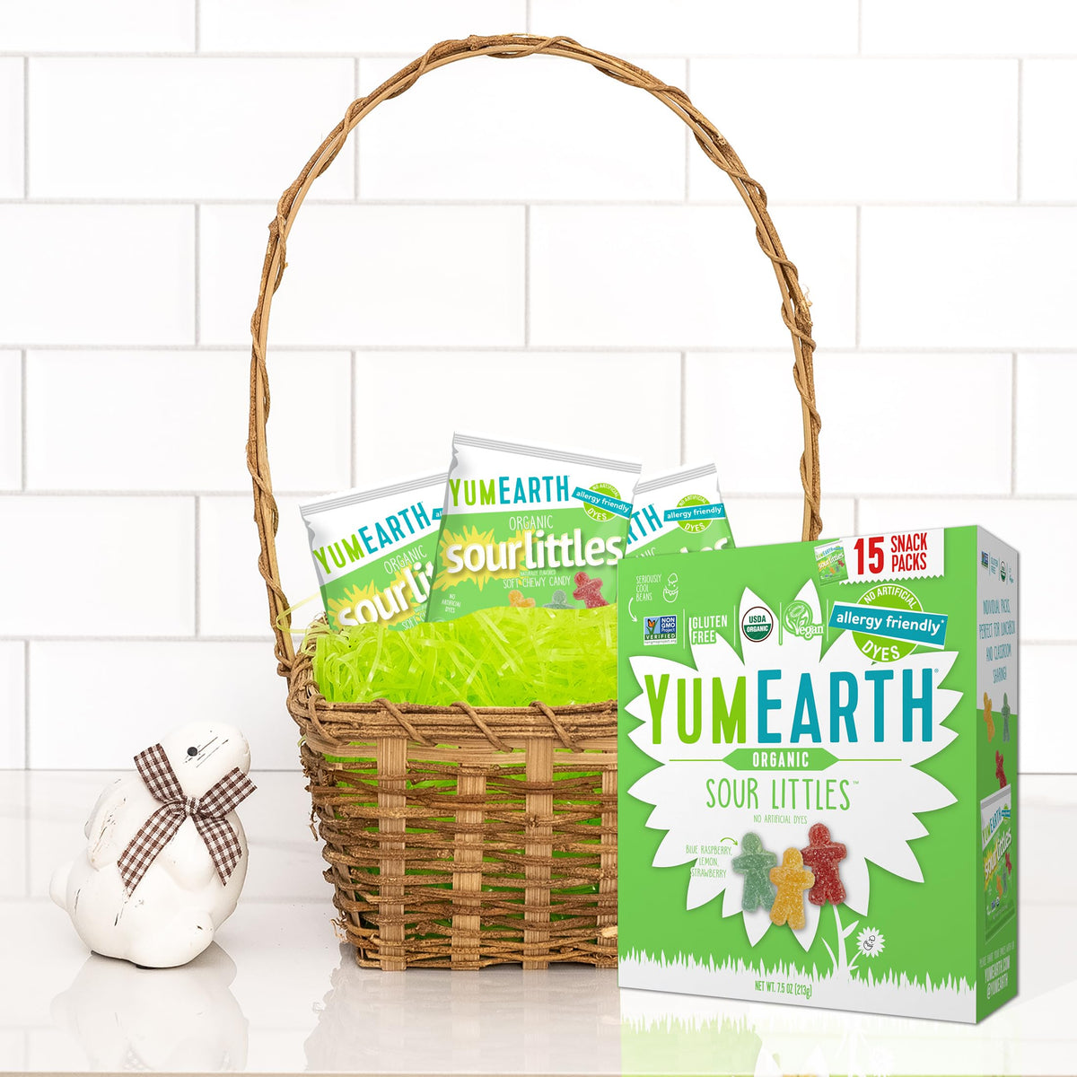 YumEarth Sour Littles close-up reveals bright colors with no artificial dyes