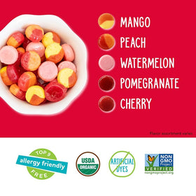 YumEarth Fruit Drops colorful closeup highlighting vibrant hues from natural flavors.