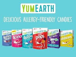 YumEarth Fruit Drops flavor-range display inviting taste-testing across flavors.