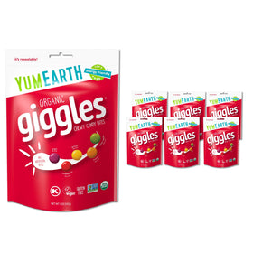 YumEarth Giggles bag resealable keeps freshness for travel and school lunches.