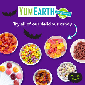 YumEarth gluten-free and non-GMO certification for dietary needs.