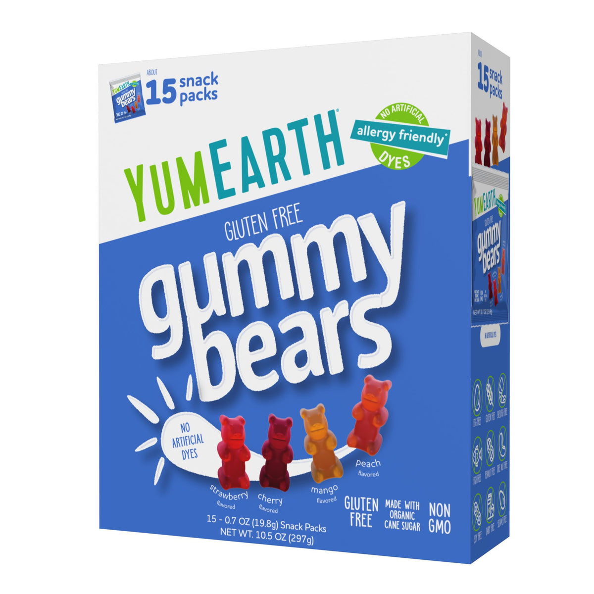 YumEarth Gummy Bears in individually wrapped packs for on-the-go snacking.