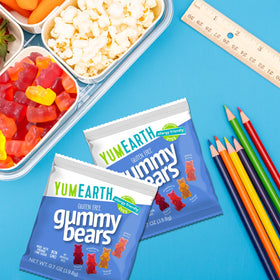 YumEarth Gummy Bears colored with real fruit juice for natural appeal.