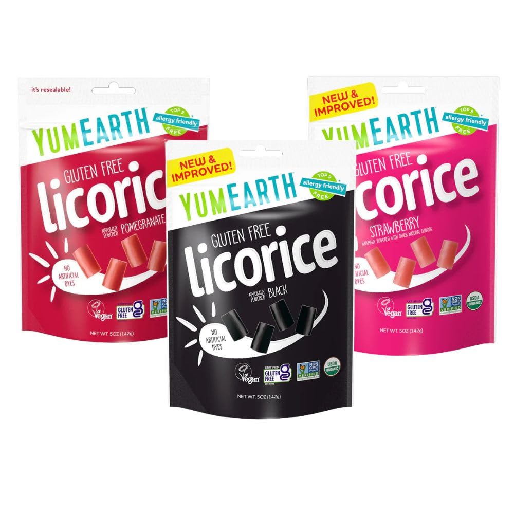YumEarth Licorice Lovers Variety Pack front view, allergy-friendly snack option.