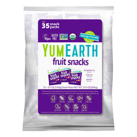 YumEarth Organic Fruit Snacks 35-pack box for family lunches and snacks