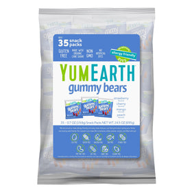 YumEarth Organic Gummy Bears packaging ready for sharing