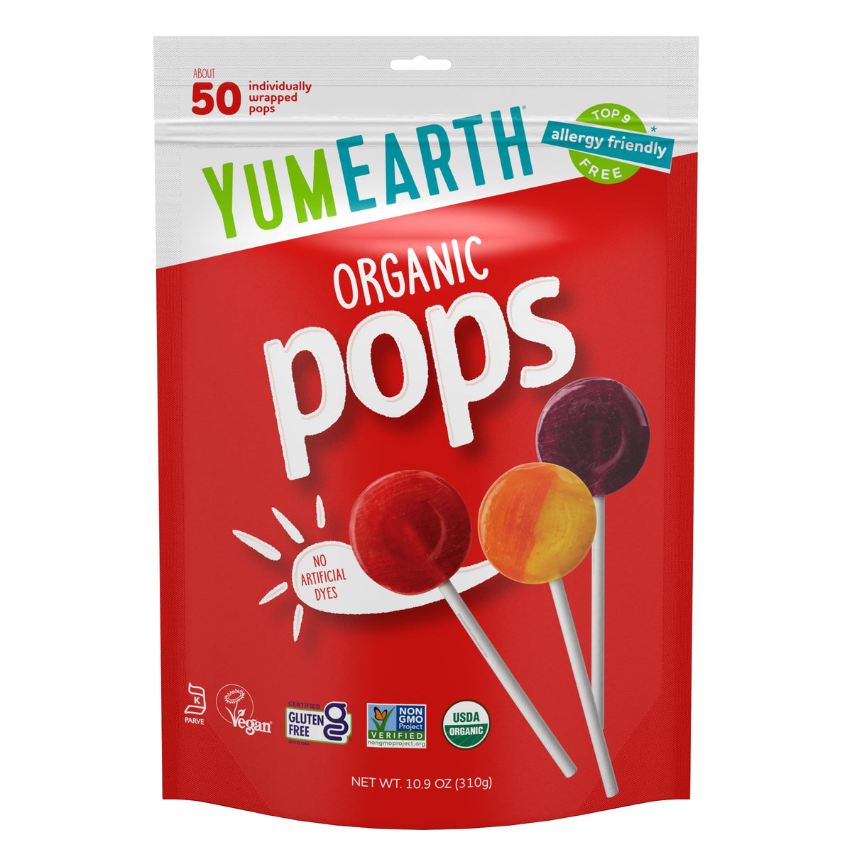 YumEarth Organic Lollipops assorted flavors packaging varies for party sharing