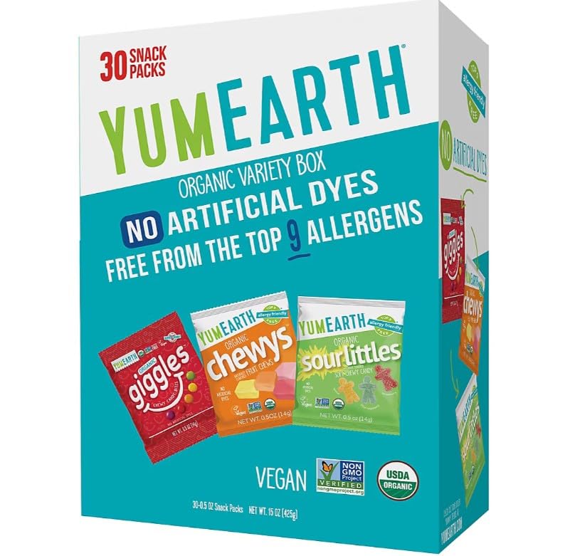 YumEarth Organic Sour Littles packaging front, ideal for on-the-go snacking.