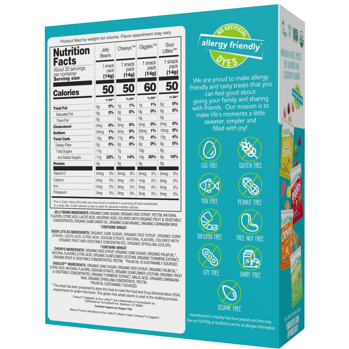 YumEarth pack of 20 snacks – versatile lunchbox and party option