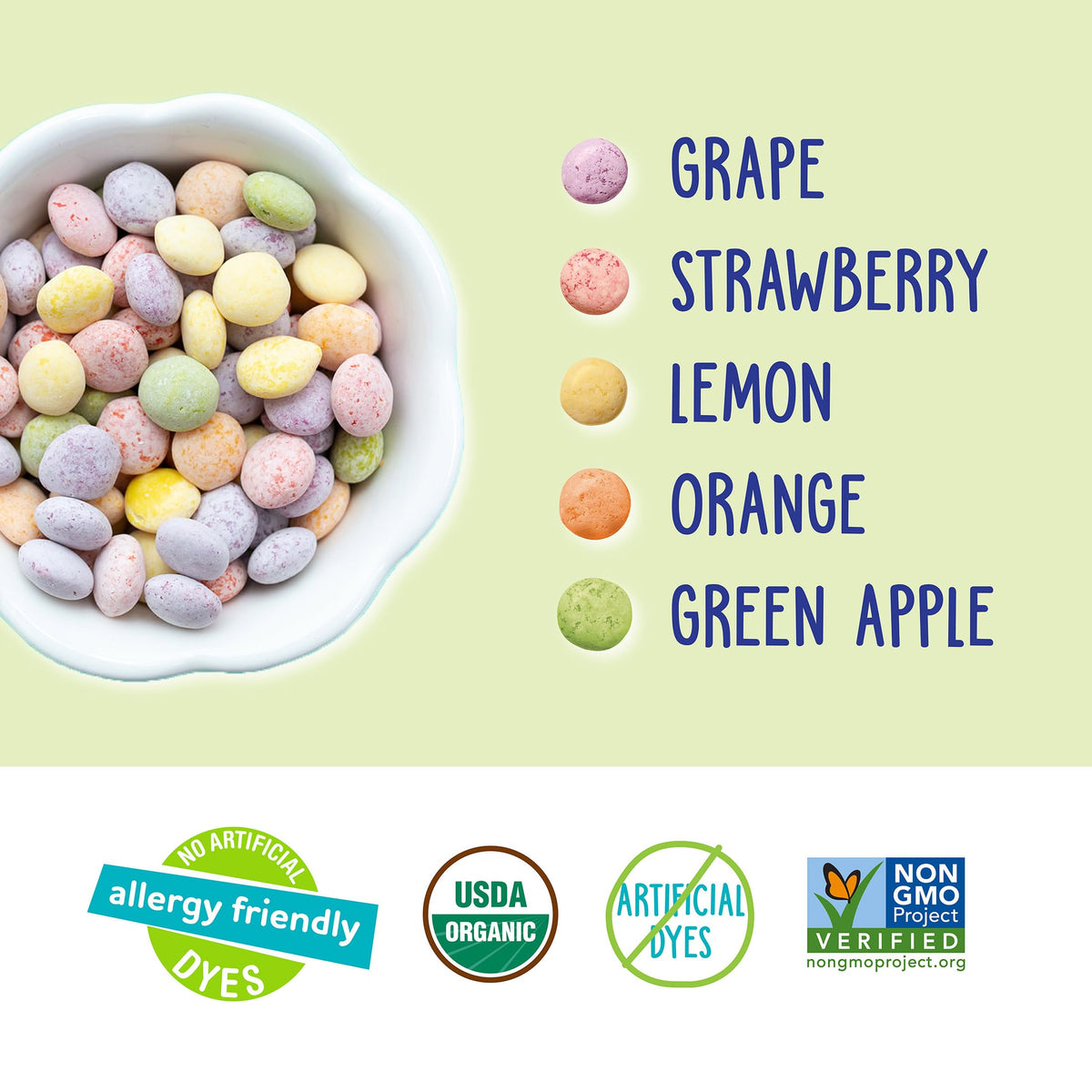 YumEarth Sour Giggles Lemon flavor, tangy fruity bite for lunchboxes.