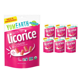 YumEarth Strawberry Licorice Pack with real fruit color, gluten-free snack for lunchboxes