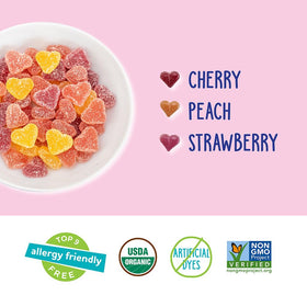 YumEarth Valentine gummy hearts individually wrapped for allergy-friendly convenience
