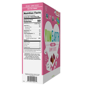 YumEarth Valentine gummy hearts in a lunchbox-ready bag