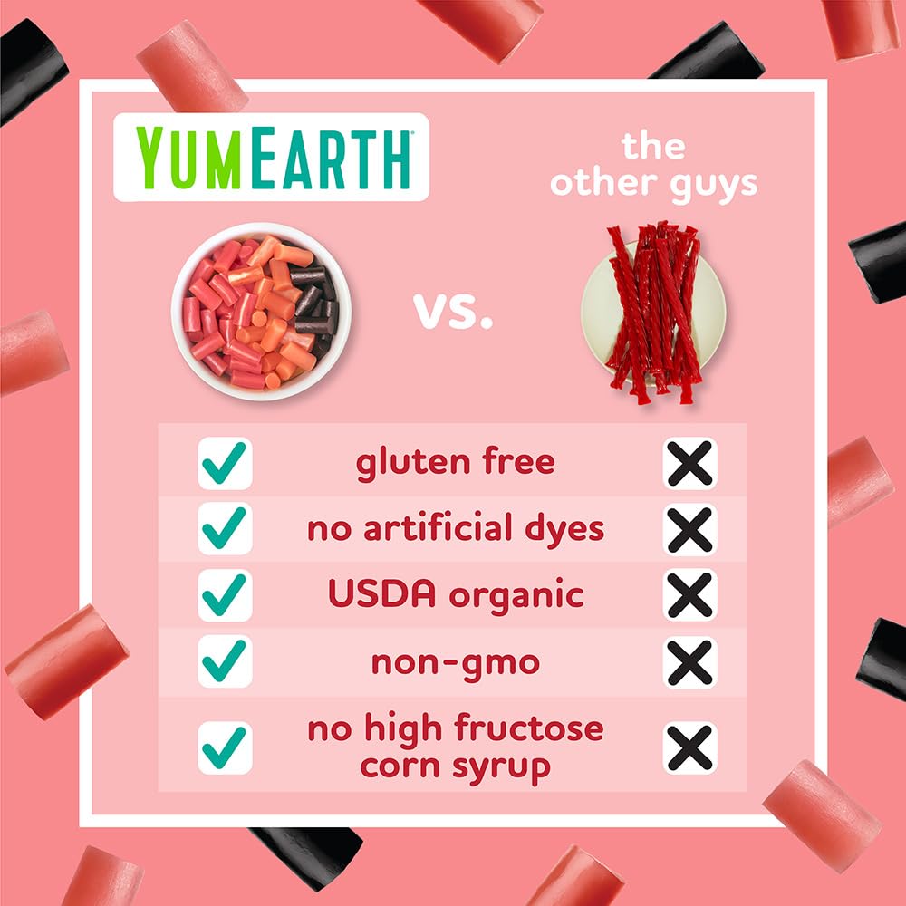 YumEarth Vegan-Friendly Licorice, plant-based option for school or travel