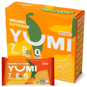 YUMI Organic Breakfast Superbar Mango with soft baked crust, kid friendly breakfast option
