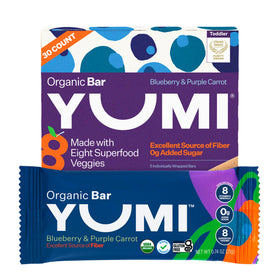 Yumi Organic Toddler Bars blueberry and purple carrot bite for on-the-go snacking