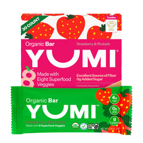 Yumi Organic Toddler Bars packaging shows organic credentials for parents