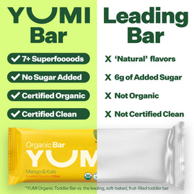 Yumi bars as an on-the-go snack for busy families